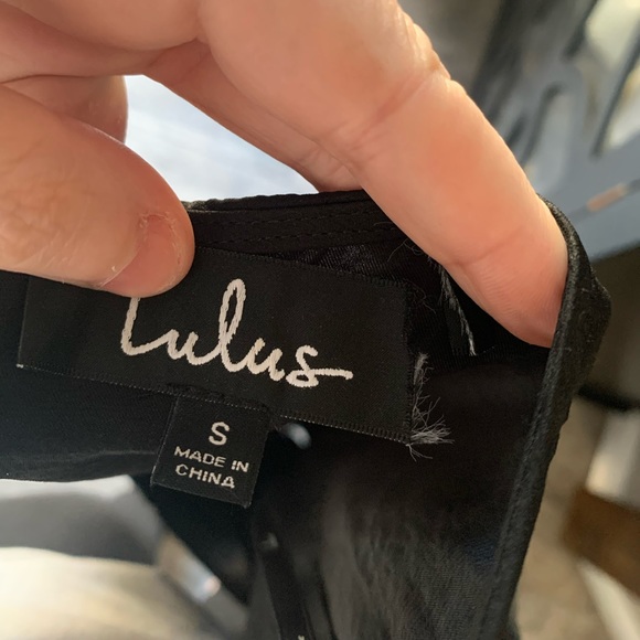 NWOT Lulus Ain't It Grand Black Satin Surplice Romper - Picture 5 of 6